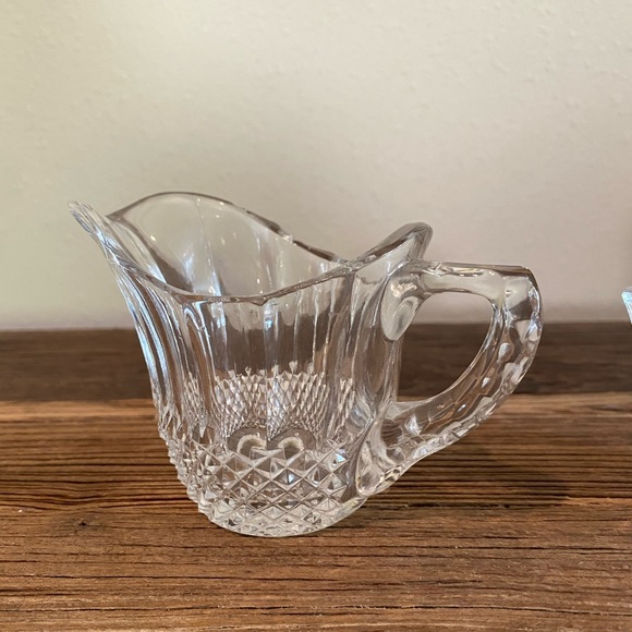 Vintage Crystal Glass Creamer and Sugar Set 
Used - Picture 5 of 10